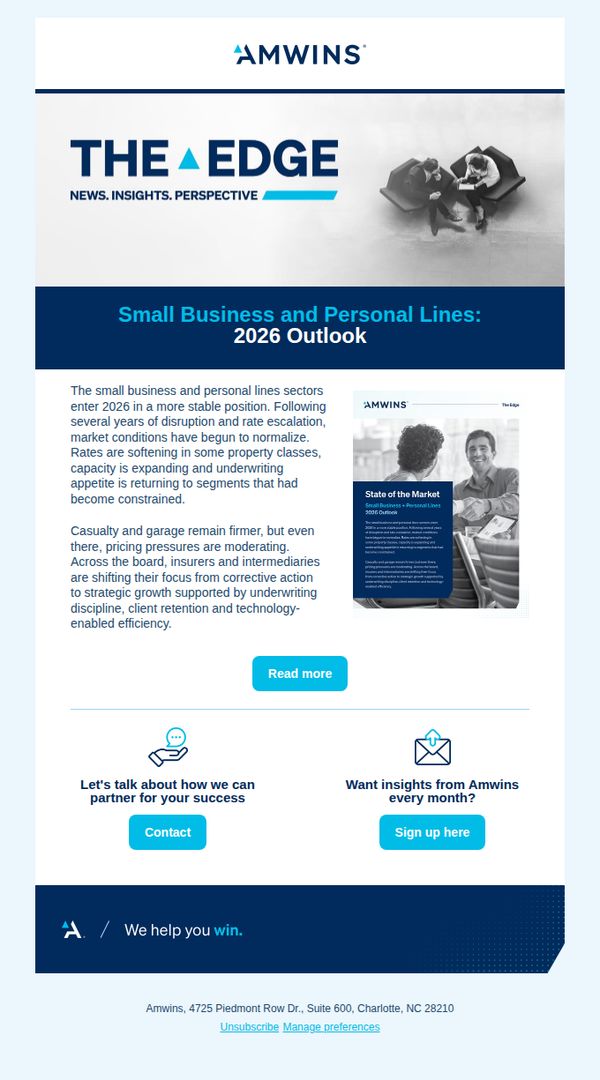 8. Amwins State of the Market: Small Business + Personal Lines 2026 Outlook