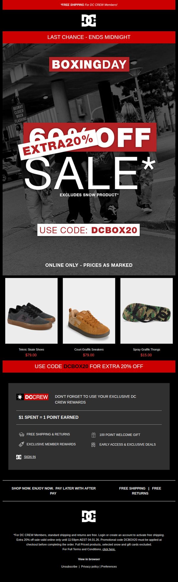 6. Last Hours. Extra 20% Off Ends Tonight.