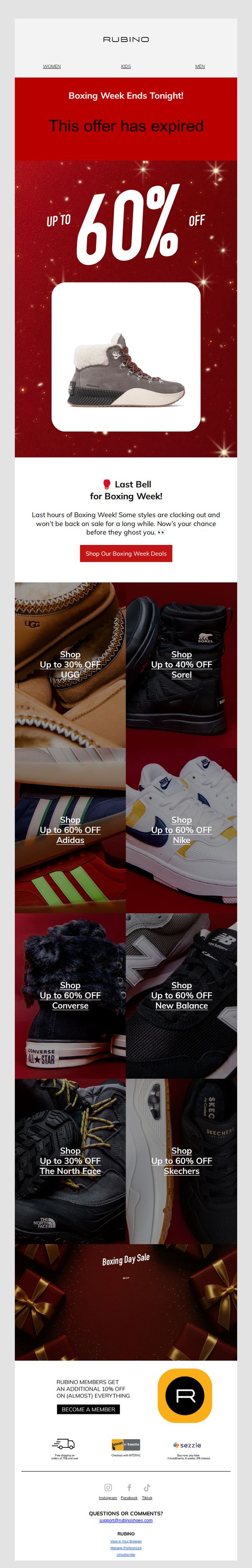 10. Rubino shoes: Boxing Day Sales ⏰ Ends Tonight