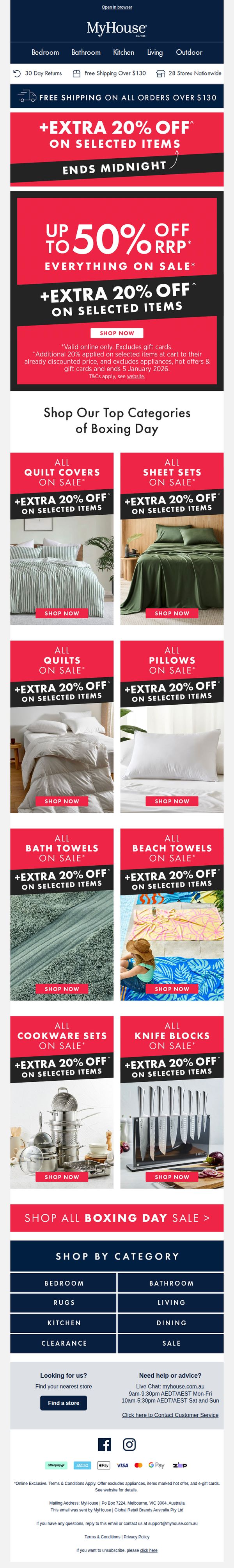 9. MyHouse: PLUS EXTRA 20% Off Ends Tonight ⏰ 