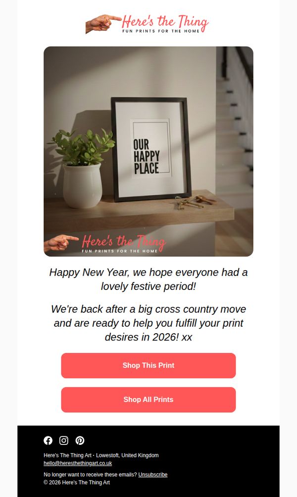 6. Here's The Thing Art: Fun prints for the home from just £6.99 with free delivery!
