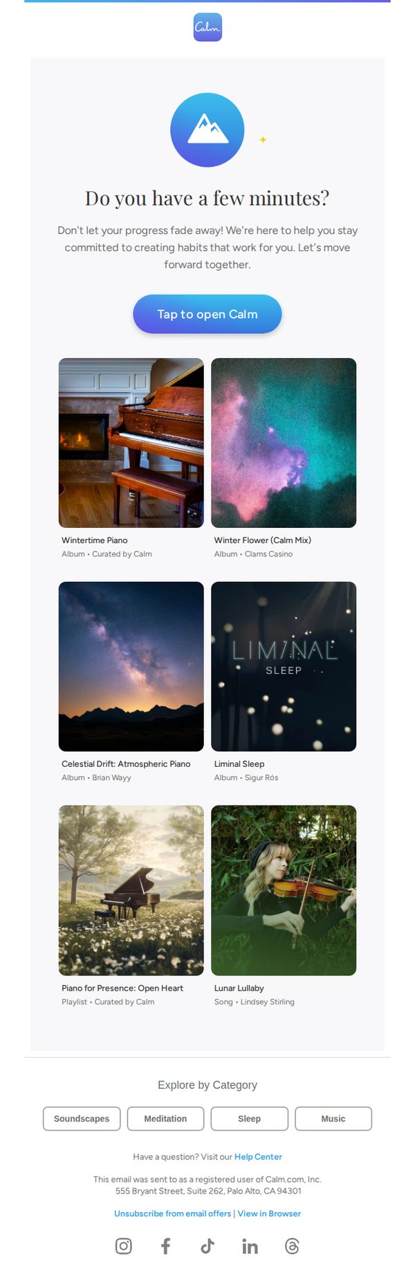 7. Calm : Featured Music from Calm