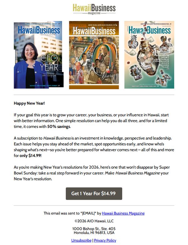 6. Start the new year smarter with Hawaii Business