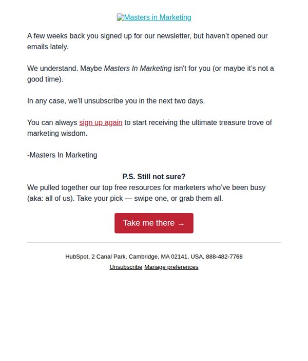 10. Our last email to you...