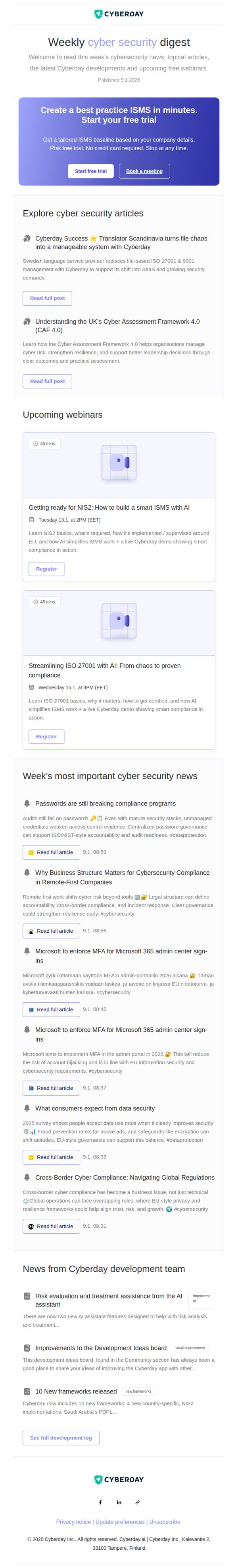 10. 🛡️ Cyberdigest: New AI-assistant features 🤖 Read how to turn file chaos into a manageable system with Cyberday ⭐️