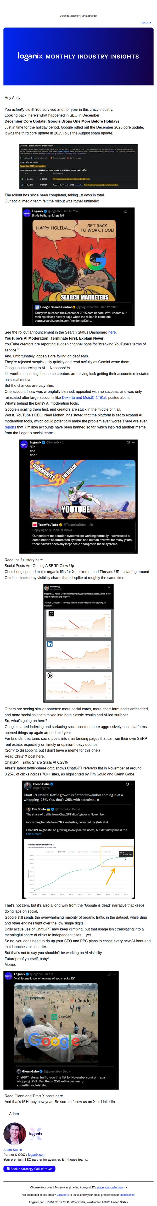 9. Loganix: Google Updates, YT Bans, Socials Rank