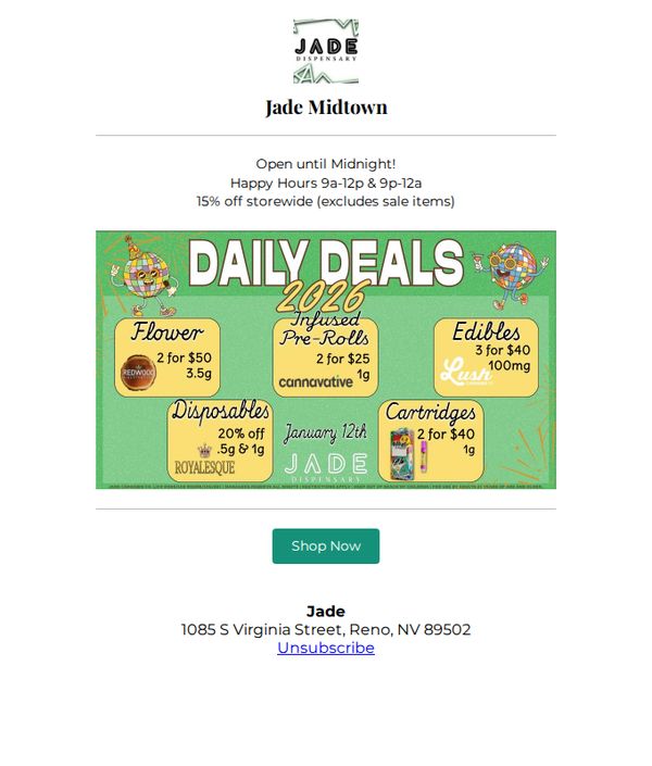 6. Sunday's Deals at Jade!