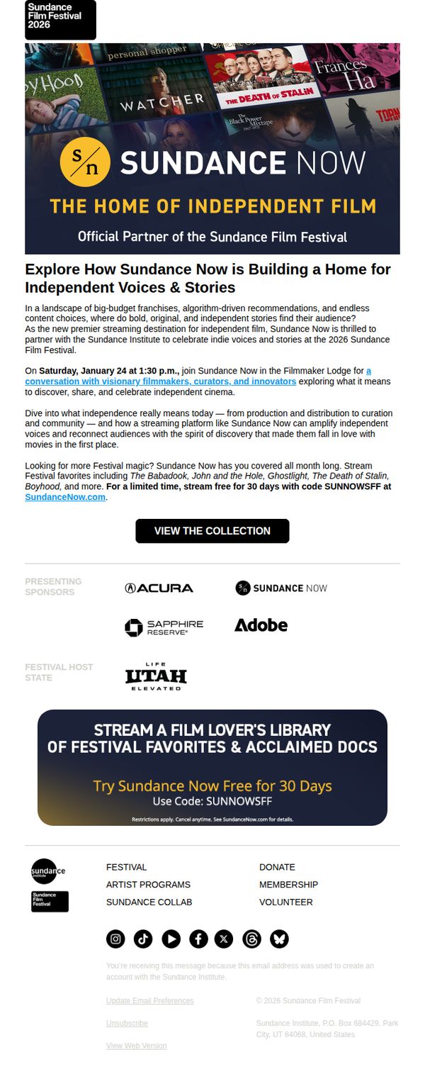 7. Discover What’s Next in Indie Film With Sundance Now at the 2026 Sundance Film Festival