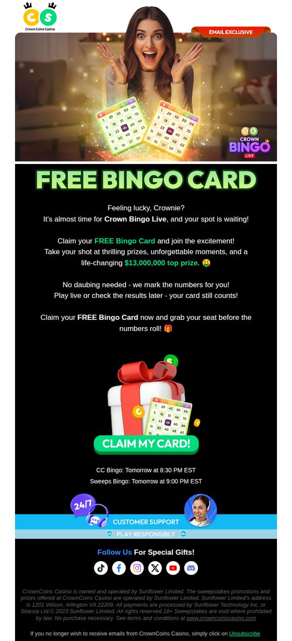 10. Exclusive FREE Bingo Card! 🎁