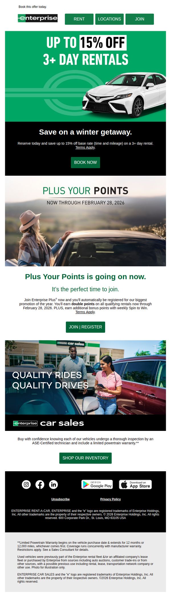 9. Enterprise: ATTN: Save on Your Next Ride!