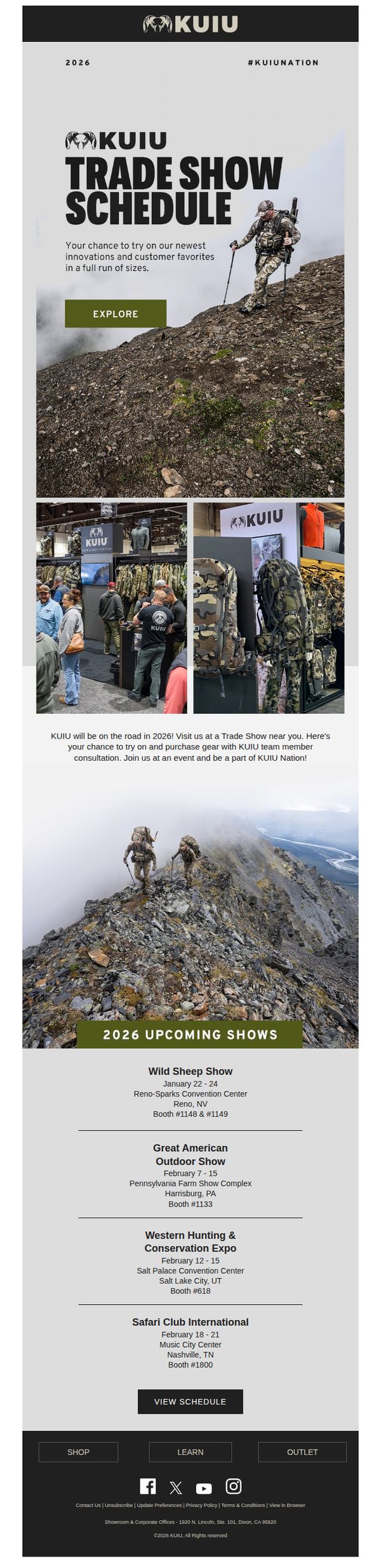 9. Kuiu: 2026 Trade Show Schedule Announced!