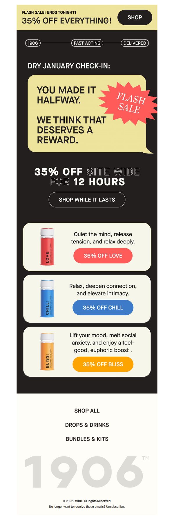 10. 1906: 35% off sitewide.12 hours only. Today only.
