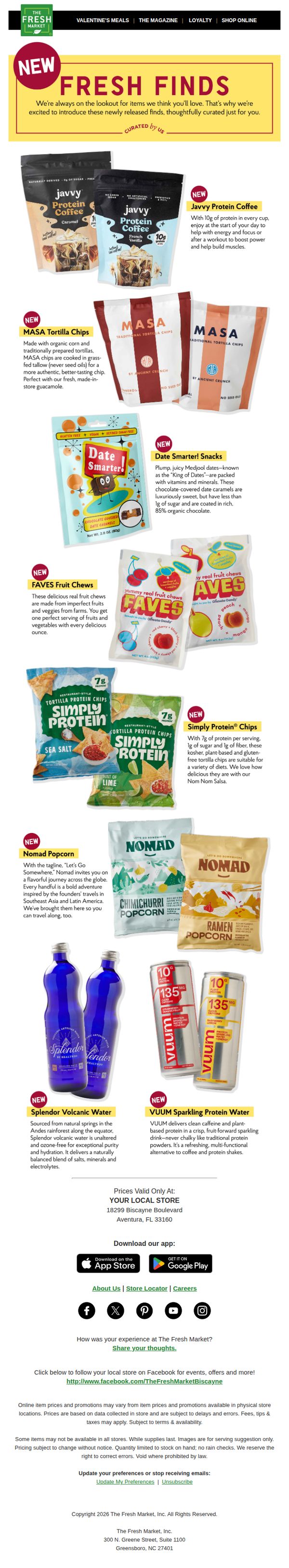 9. The Fresh Market: Just released: Fun nibbles & sips