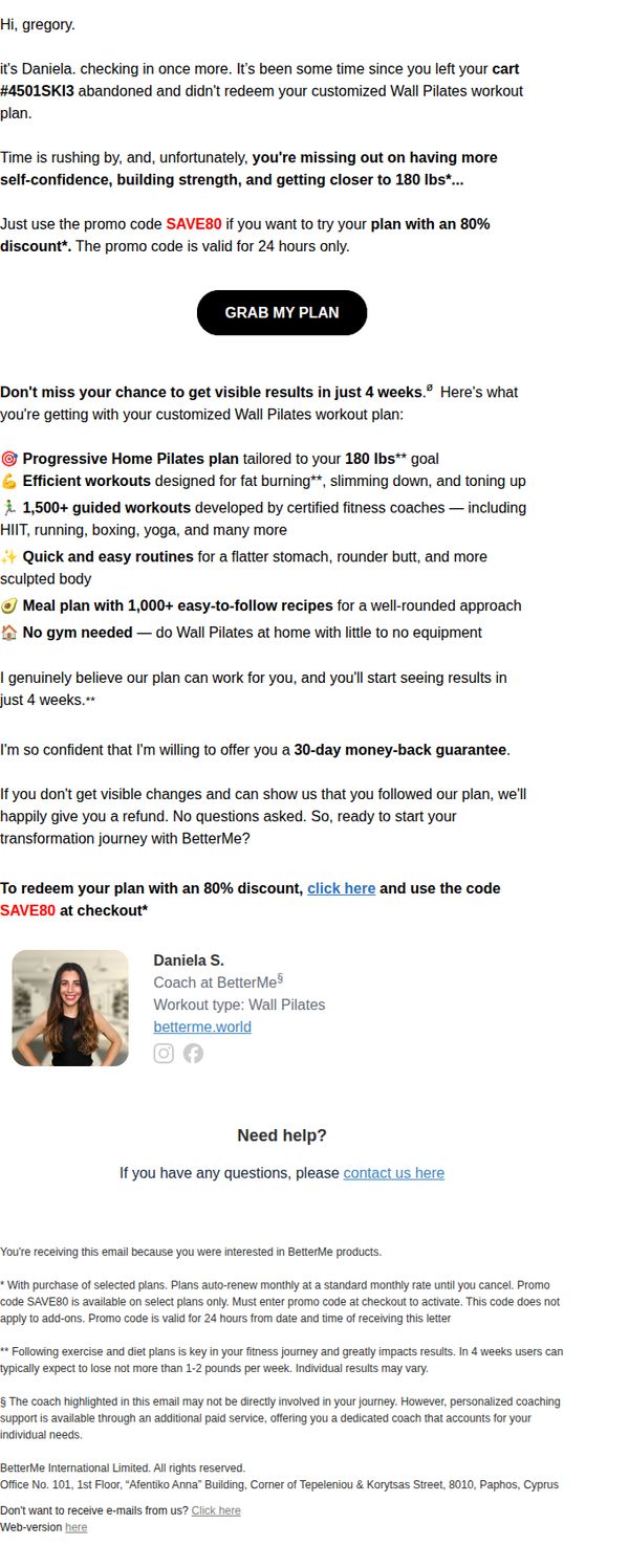8. BetterMe Pilates: I will help you drop clothing size