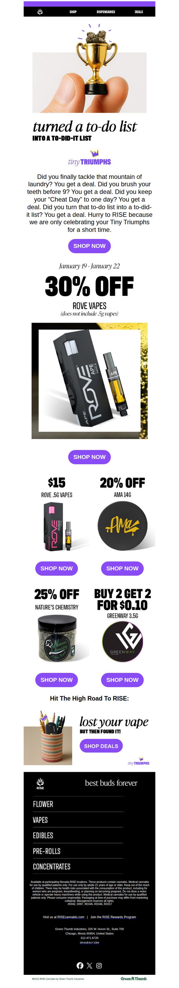 7. Don’t miss out on exclusive deals for your small wins.