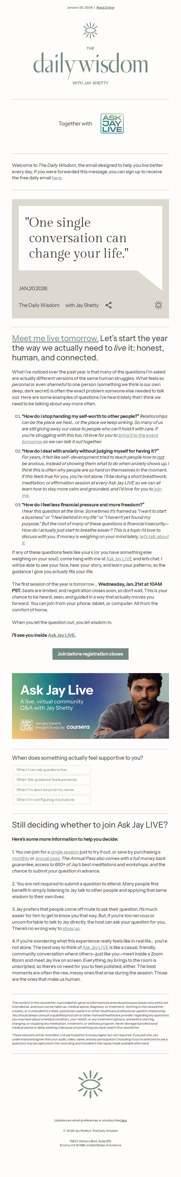 6. Only 24 hours left to join Ask Jay LIVE