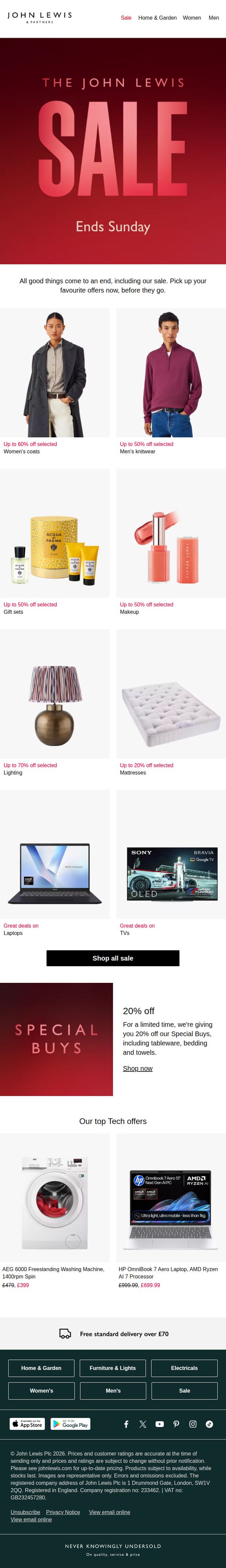 9. Sale ends Sunday: snap up our offers while you can