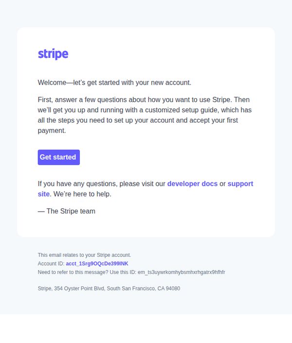 8. Stripe : Start setting up your Stripe account