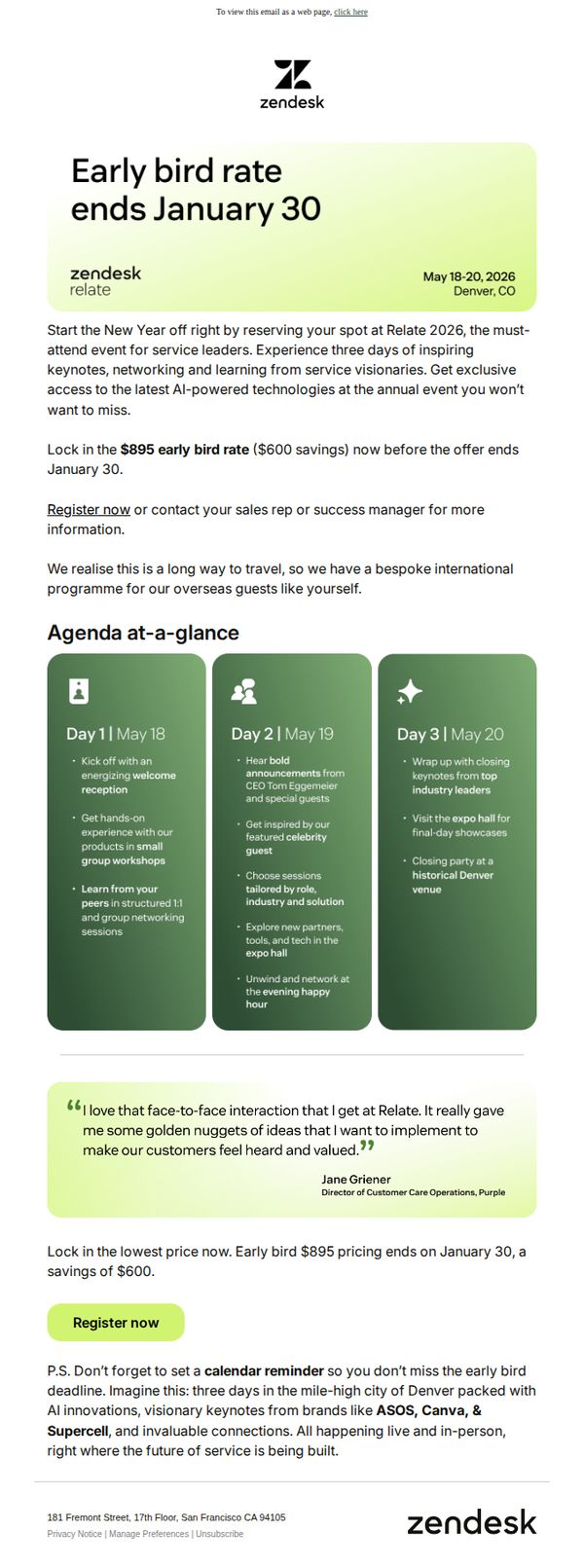 8. Preview the Zendesk Relate 2026 agenda & register now for our lowest price