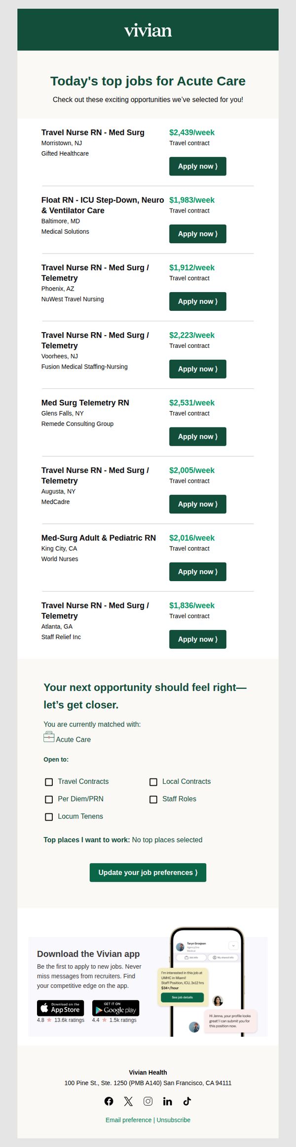 6. $2,531/week contract in Glens Falls, NY for Med Surg Telemetry RN