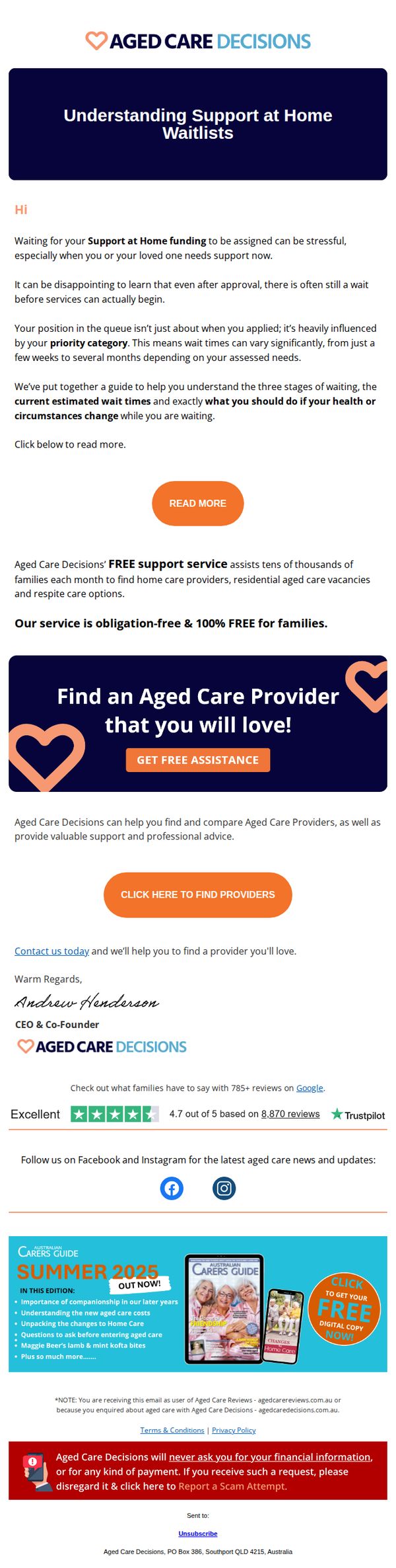 Aged Care Decisions