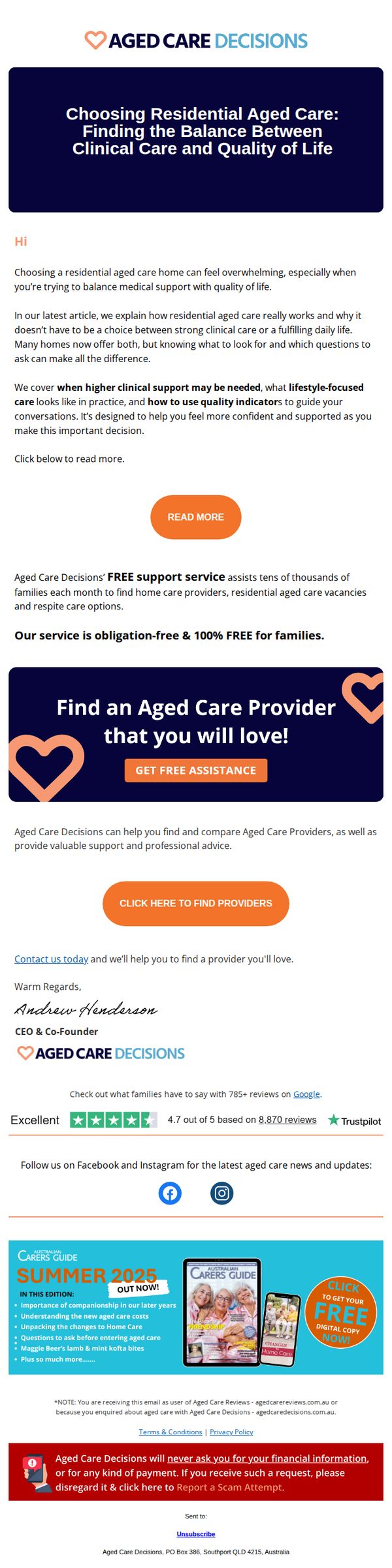 Aged Care Decisions