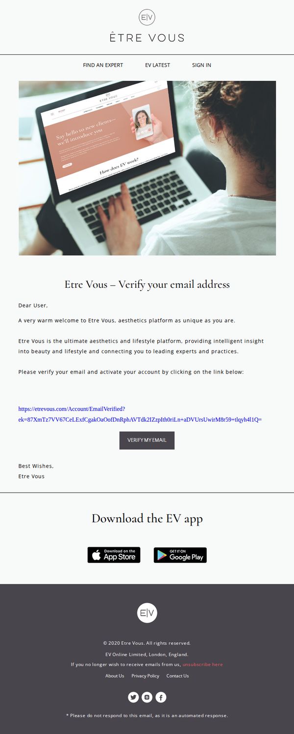 10. Etre Vous: Etre Vous – Verify your email address
