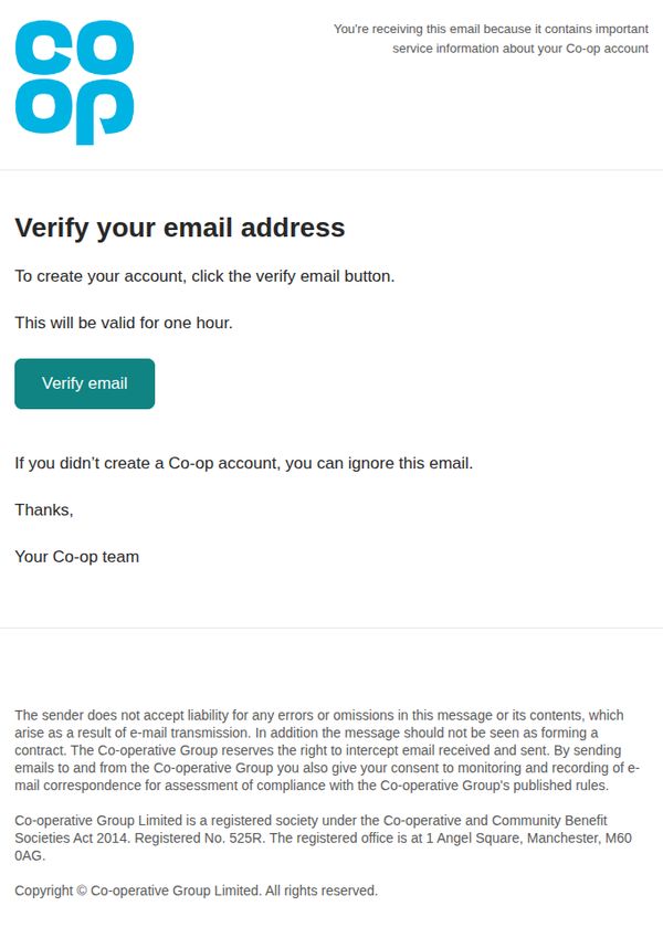 6. Co-op: Verify your email address