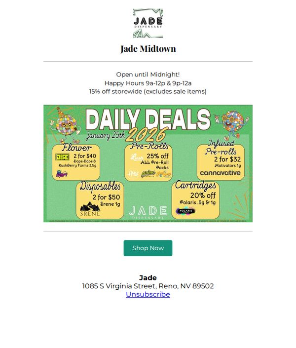 9. Check Out Sunday's Deals at Jade!