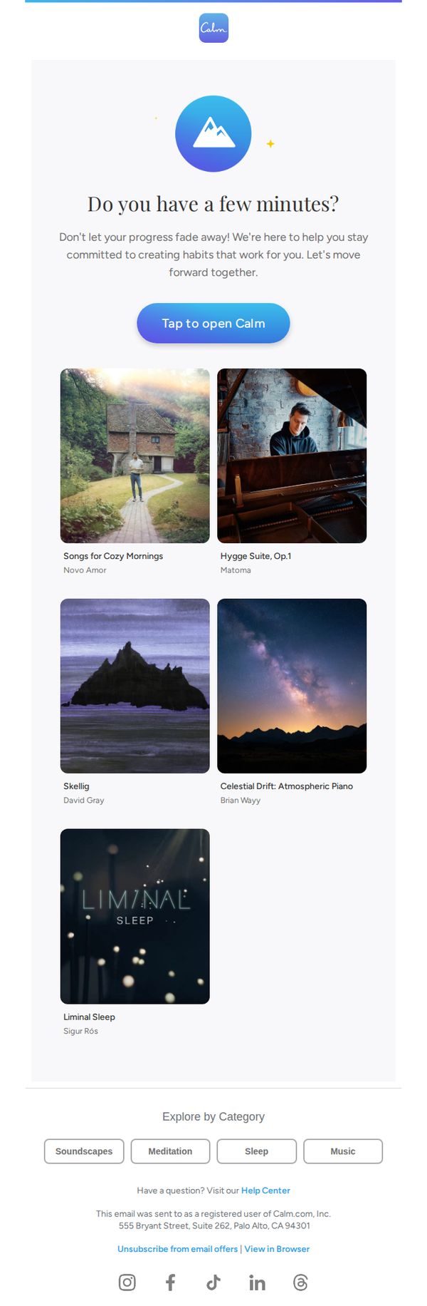7. Calm : Featured Music from Calm