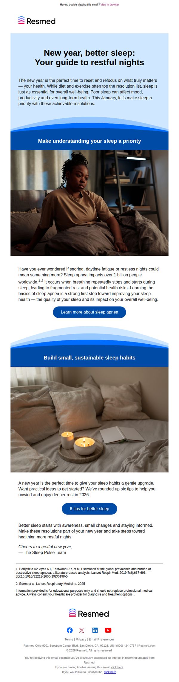 7. Resmed - US: Start the year right: Sleep resolutions for a healthier you