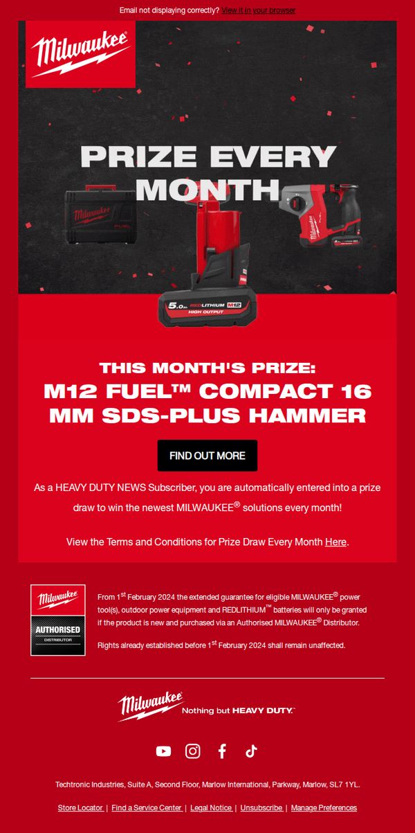 6. Win Big With MILWAUKEE® This Month