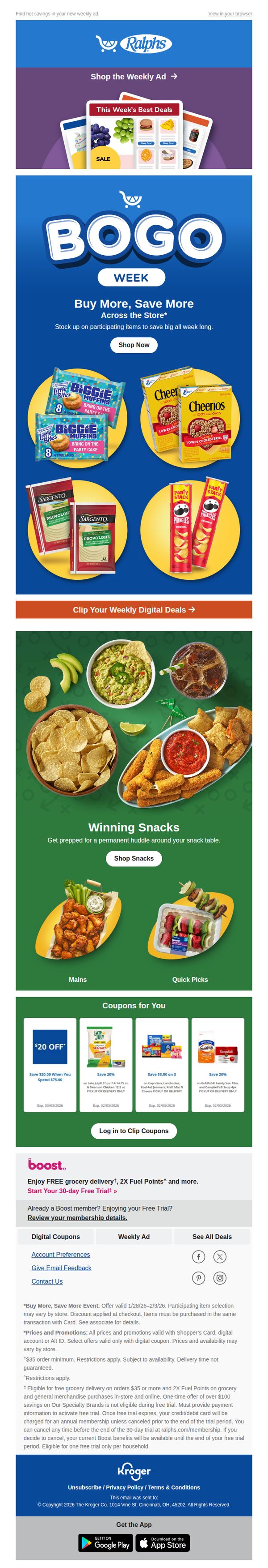 10. Ralphs Grocery: Find New Deals in Your Weekly Ad 🤩 | BOGO Week Is Here 🥳 | Big Game Snacks