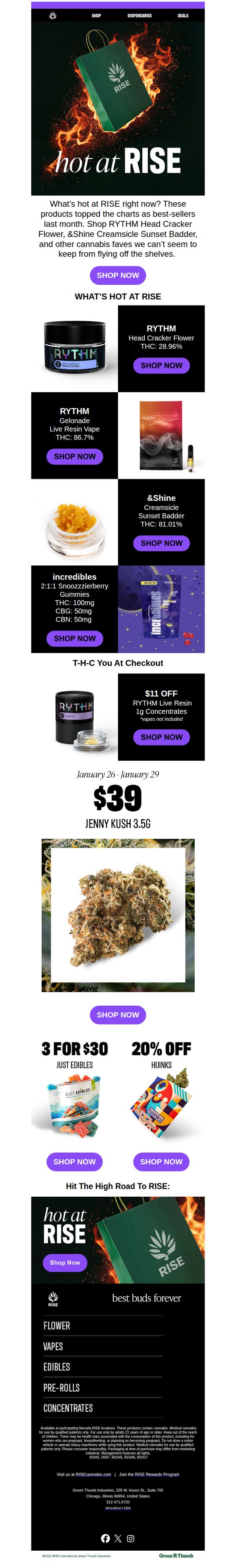 9. RISE Dispensaries: HOT @ RISE🔥