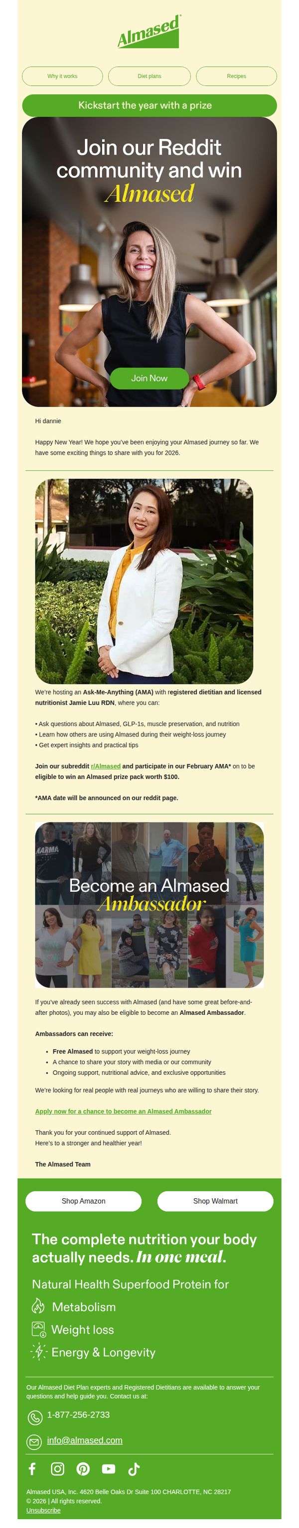 7. Almased Wellness - US: 🚨 NEW: Join Our Reddit & Win Almased for FREE