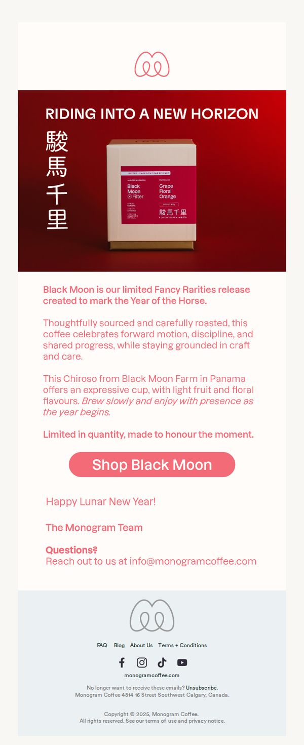 10. Monogram Coffee: Black Moon: Our Lunar New Year Release 🌑