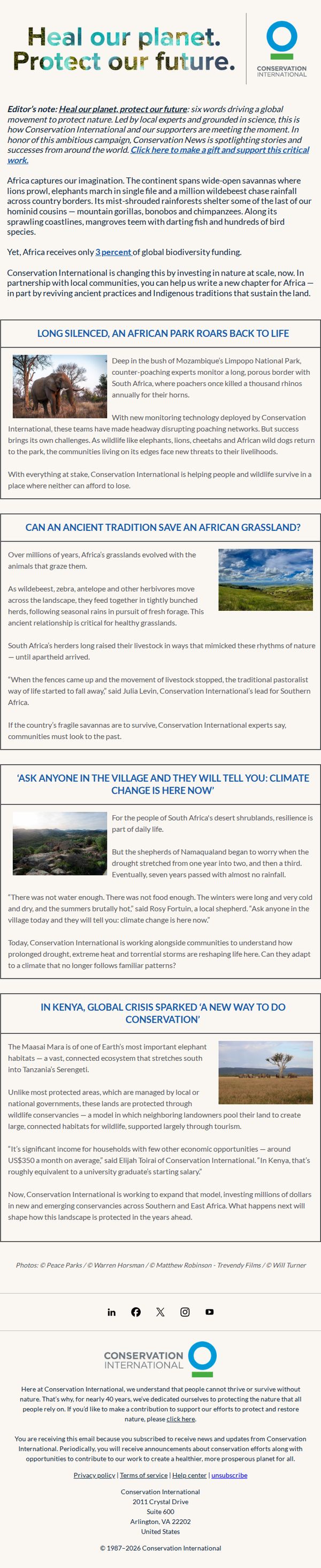 10. Heal our planet by protecting Africa’s future 