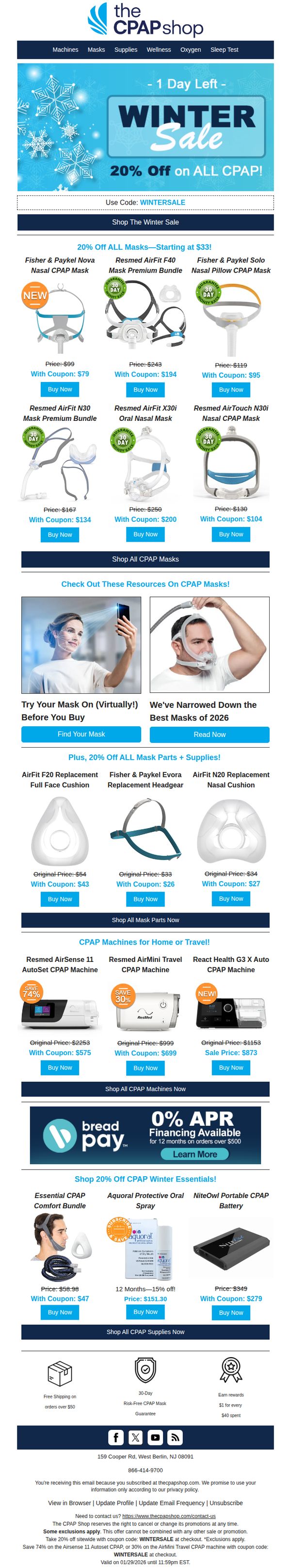 10. The CPAP Shop: Time's Ticking! ⏰ Your 20% Off Coupon Expires Tonight