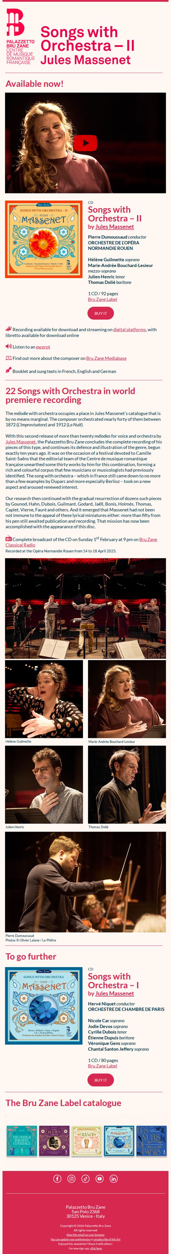 6. Available now 💿 Songs with Orchestra – II by Jules Massenet