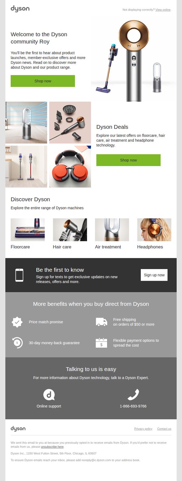 6. Dyson: Welcome to the Dyson community  Roy