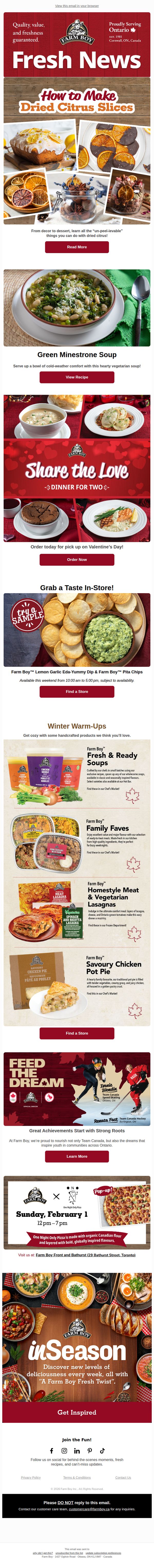 6. Discover the Season's Zest at Farm Boy!
