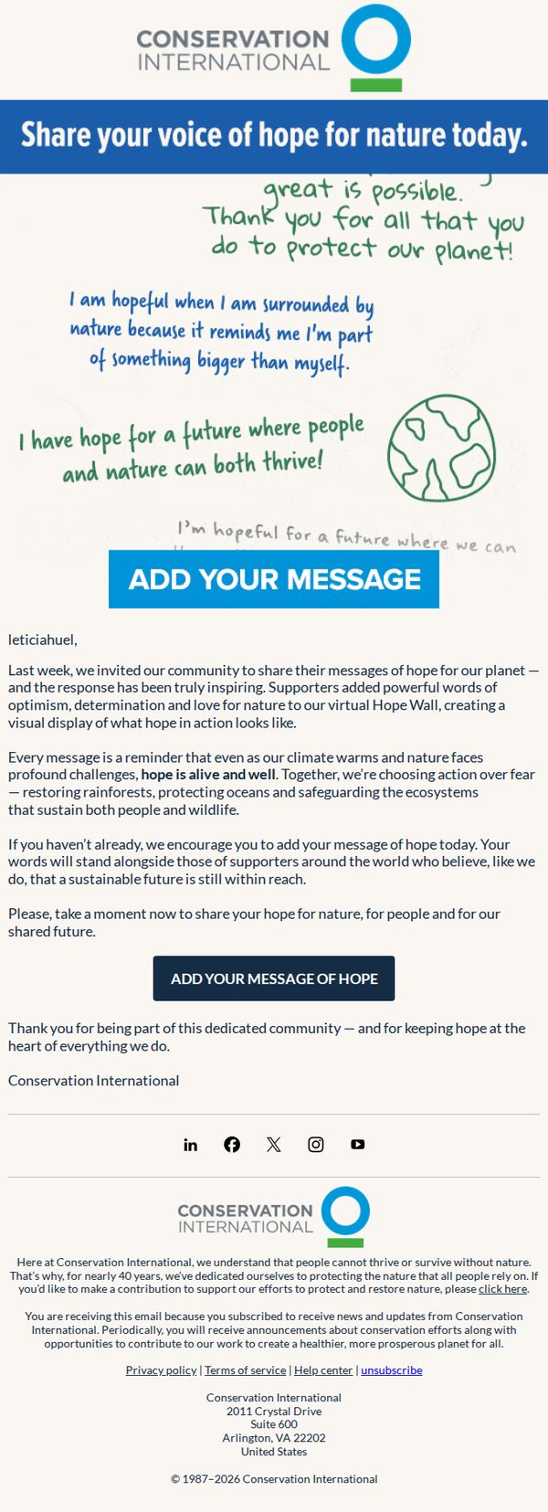 7. HOPE is trending — add your message! 