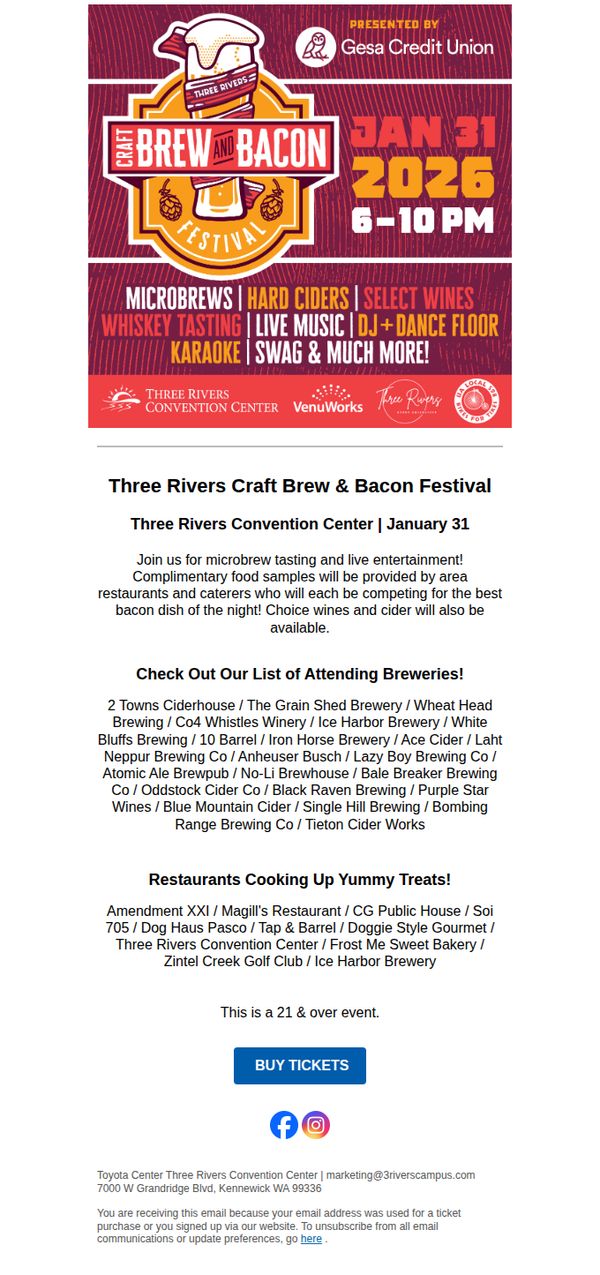 8. Craft Brew & Bacon Festival - Jan 31st