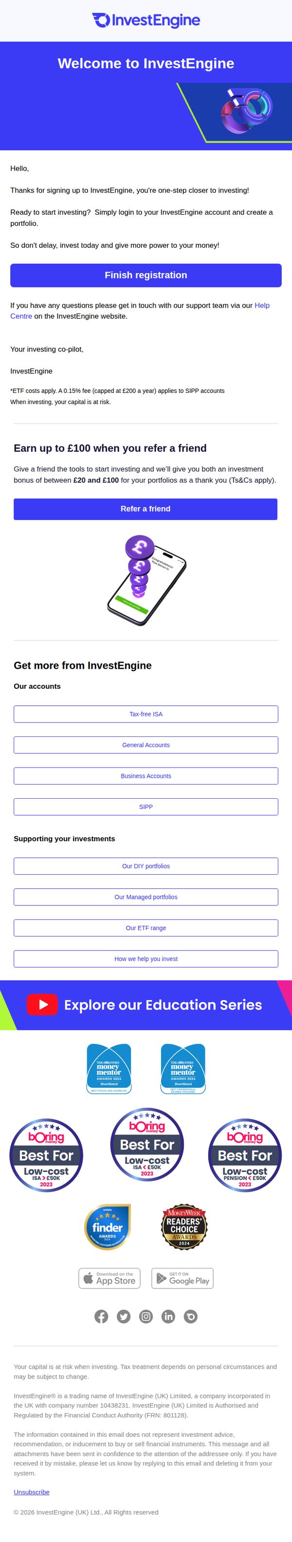 10. Complete registration to start investing