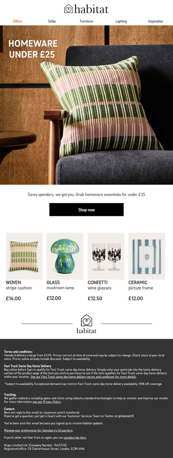 6. Homeware under £25