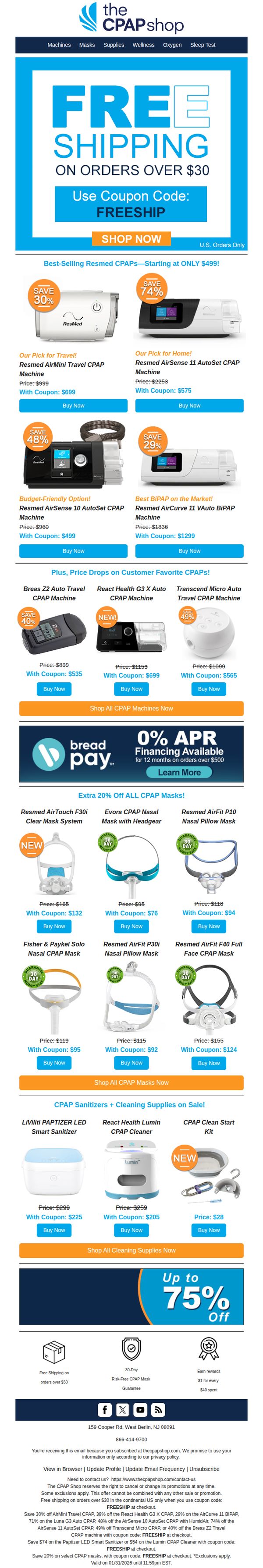 10. CPAPs Under $300 + Free Shipping Over $30—Weekend Savings Unlocked ✔️