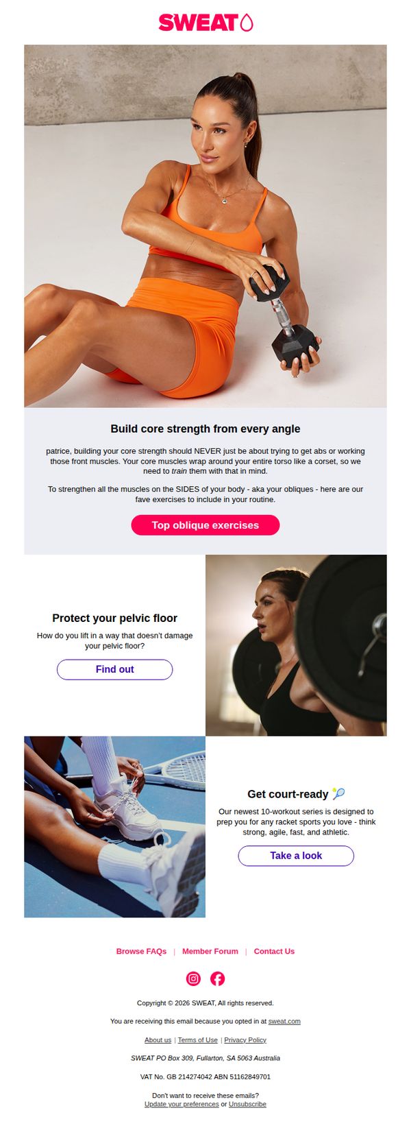 6. Sweat : To your obliques: we’re so sorry 🔥