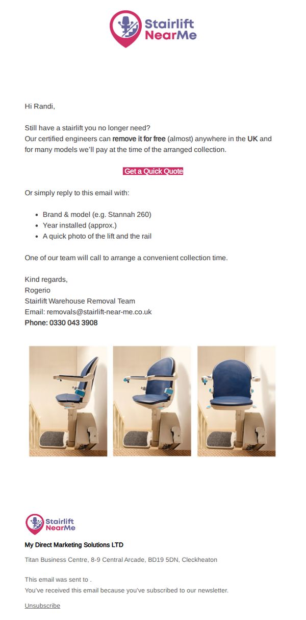 7. My Mobility UK : Still have a stairlift you no longer need?
