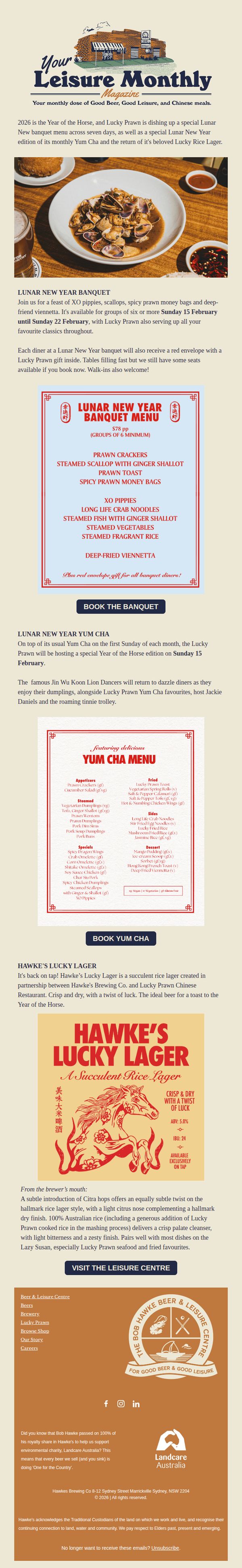 7. Hawke's Brewing: Lucky Prawn's week-long Lunar New Year celebration
