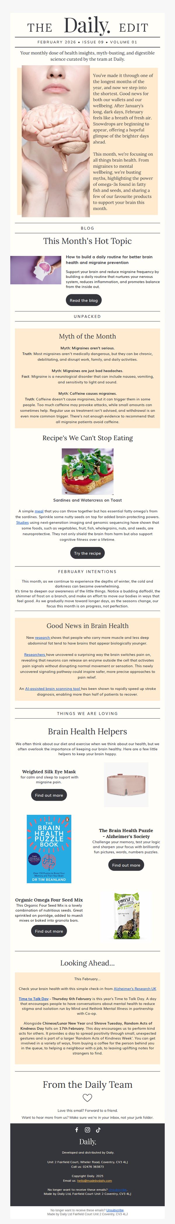 8. Made by Daily : February Focus: Start Your Brain Health Journey